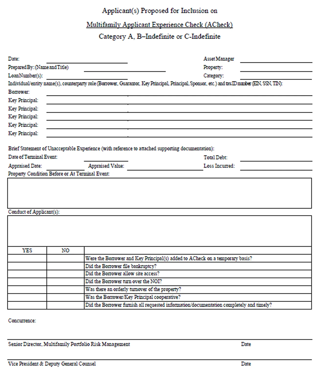 The original ACheck paper form